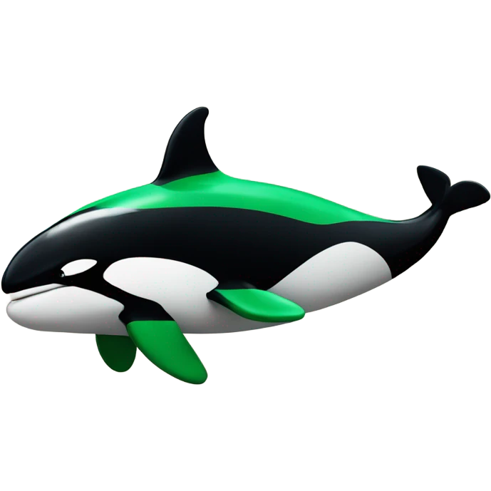 Orca wearing a green football jersey, flexing muscles  emoji
