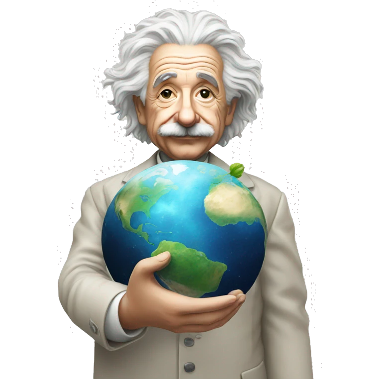 albert einstein holding earth in his hand emoji