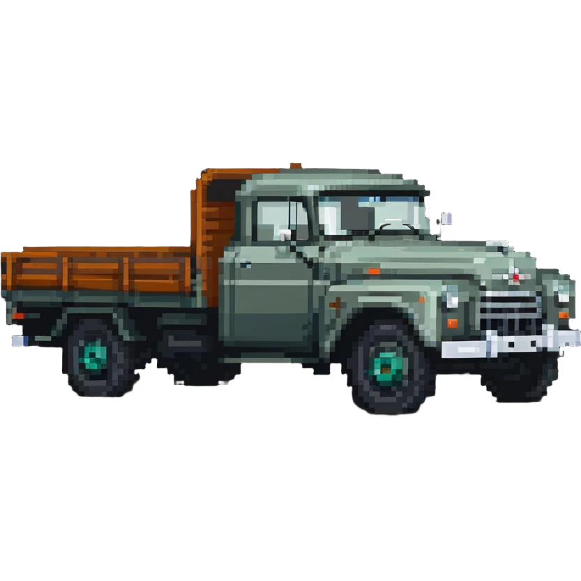 Classic ZIL-130 Soviet flatbed truck, iconic Russian vehicle from 1960s emoji