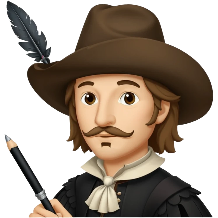Cyrano de Bergerac with plume (pen) emoji