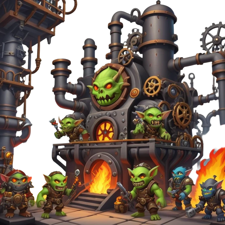 World of Warcraft industrial fantasy factory with goblins working emoji