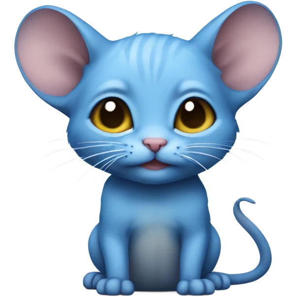 rat cat hybrid with blue hair emoji