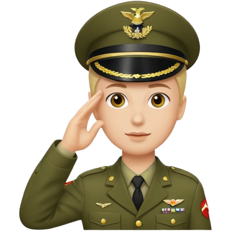 Sargento saludando  ejército  emoji