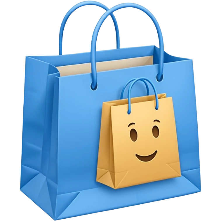 shopping bag blue emoji