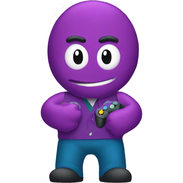 Barney playing video games Logo  emoji