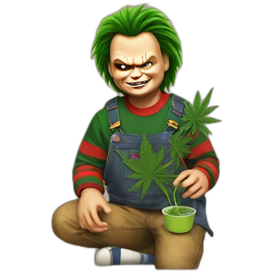 Chucky and weed emoji