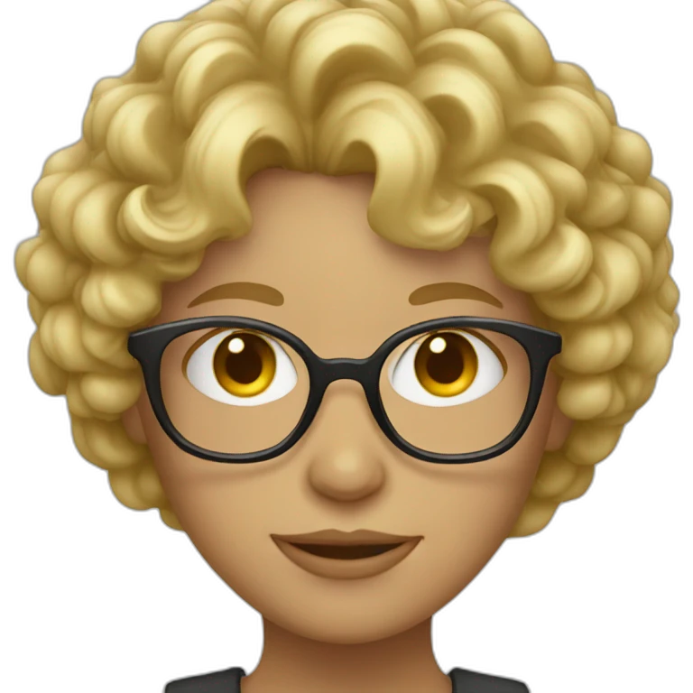 blond lady with curly hair and glasses emoji