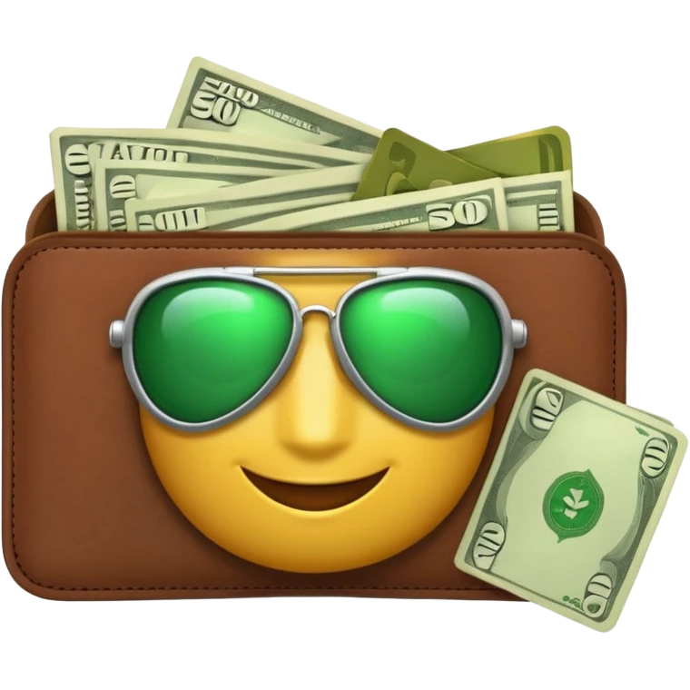 Aviator money emoji, wallet full of cash, casino vibe, premium 3D emoji style, clean, no background
 emoji