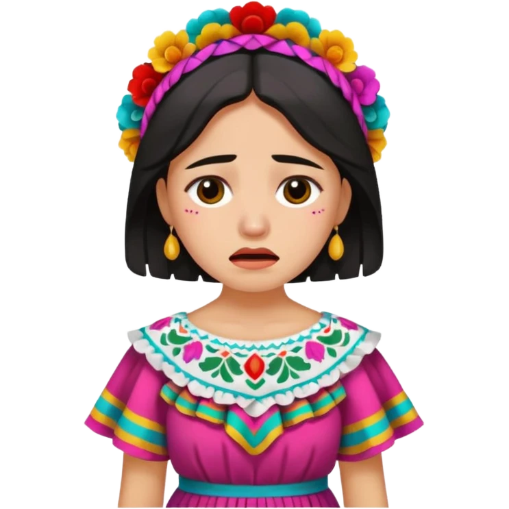 Crying and gay dresses in Mexican clothes  emoji