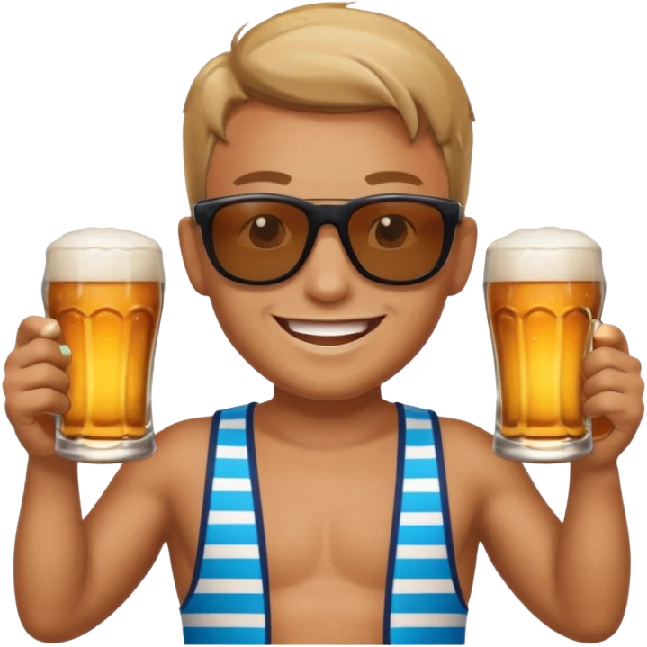 the pool should be made out of beer, and the otther should be in the pool which is a beer pool emoji