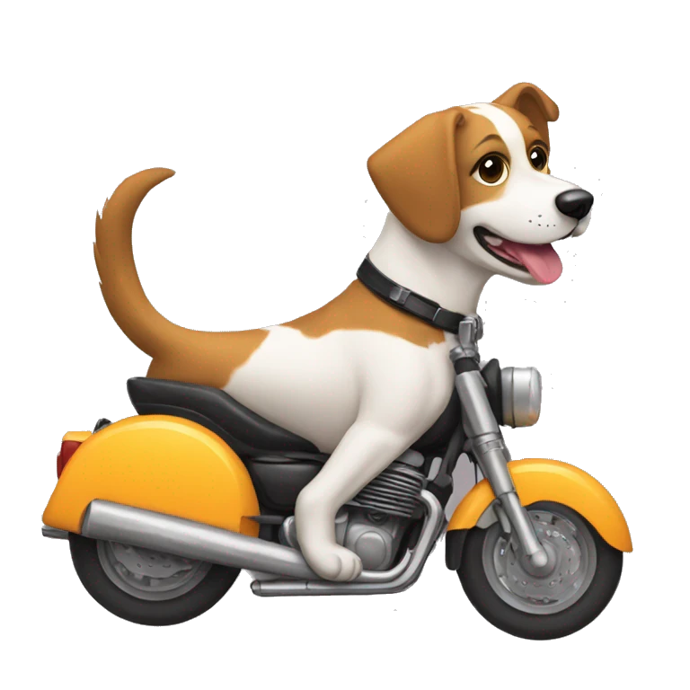 Perro en moto  emoji