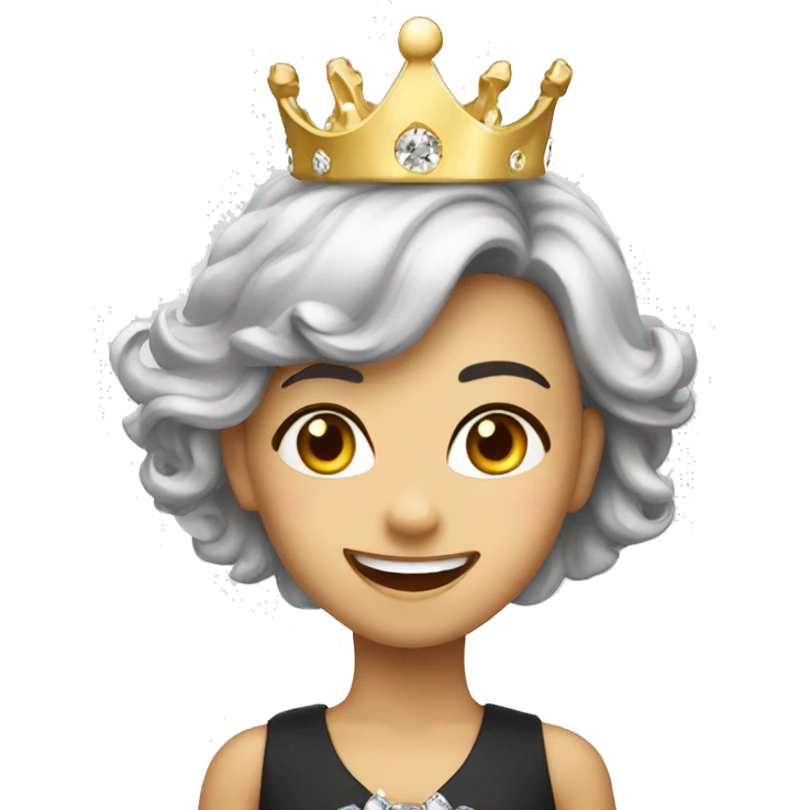 girl happy emoji with diamond crownhappy emoji with diamond crown emoji