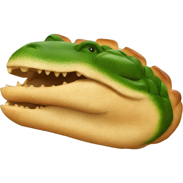 an alligator made out of bread emoji
