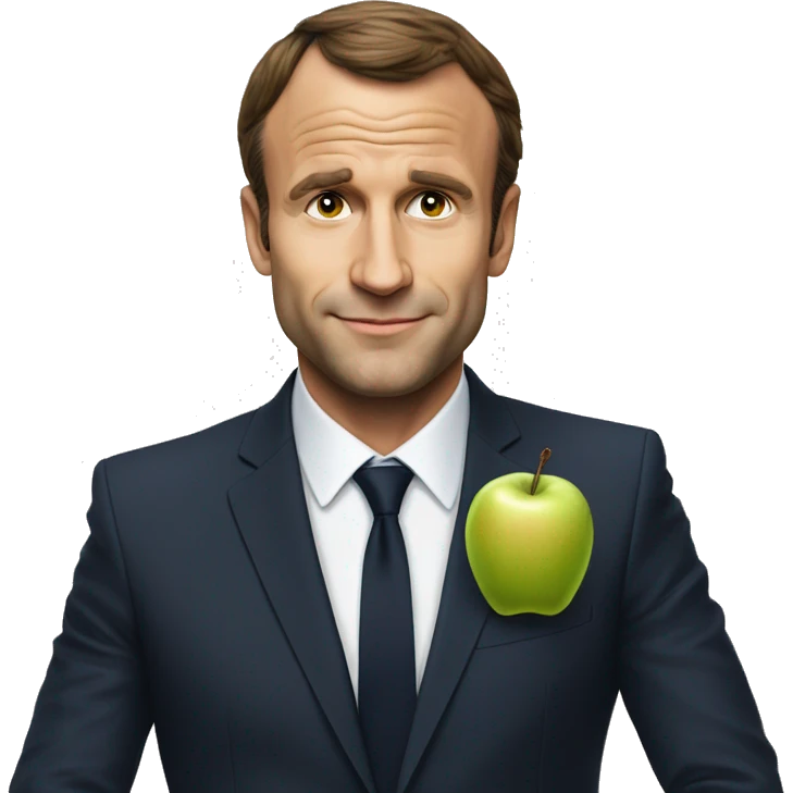 Macron mange une pomme  emoji