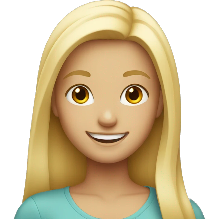 blonde girl smiling emoji