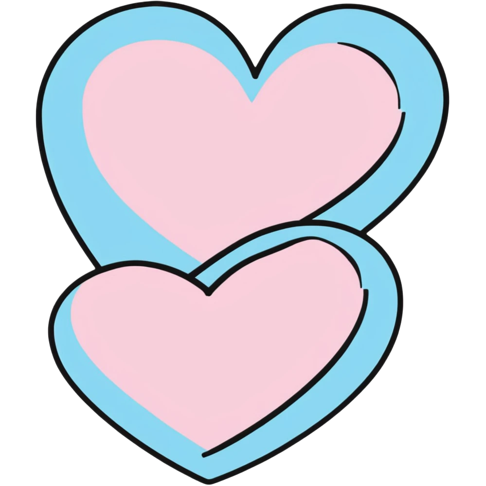 pastel blue and pastel pink heart pattern emoji