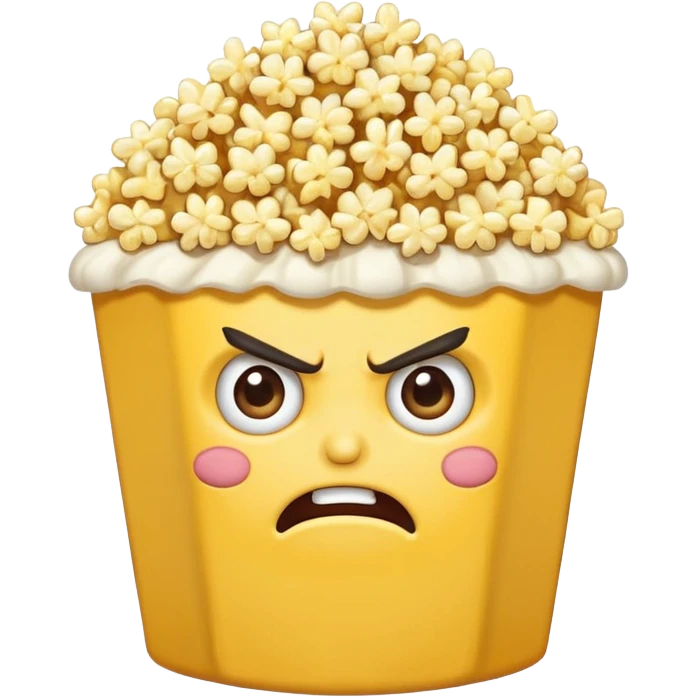 popcorn , with angry face demon emoji