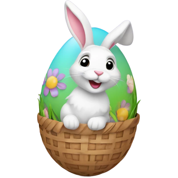easter egg with a bunny all in Easter theme emoji