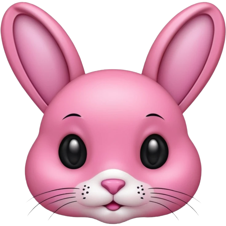 BLACKPINK-inspired black and pink bunny face emoji emoji