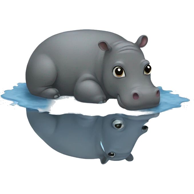 puddle holding a hippo emoji
