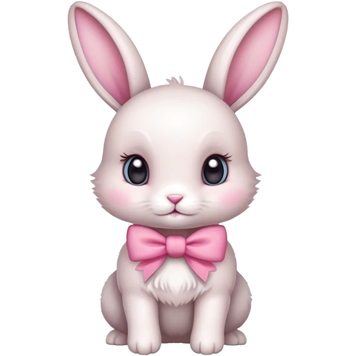 bunny with a pink bow cute small emoji