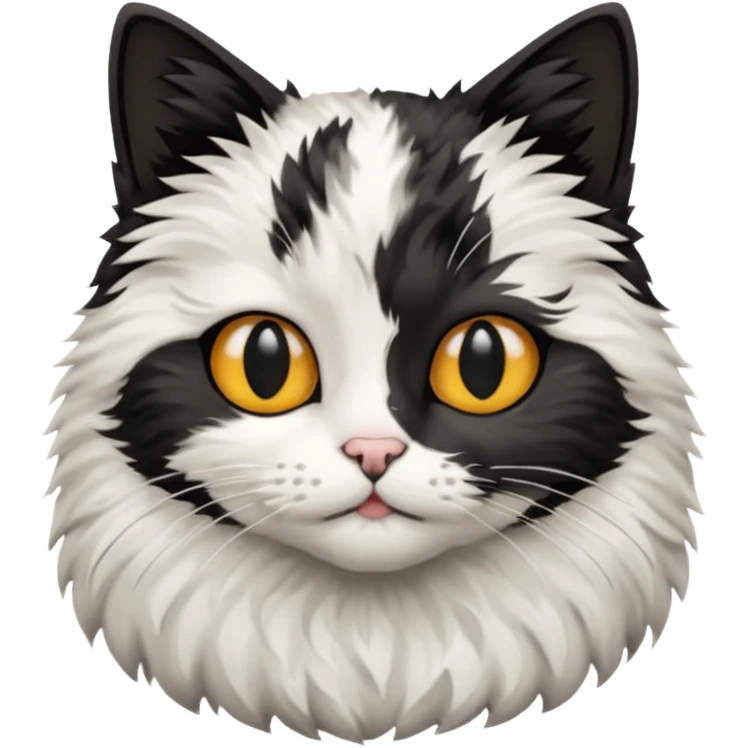 Cat black and white stain emoji