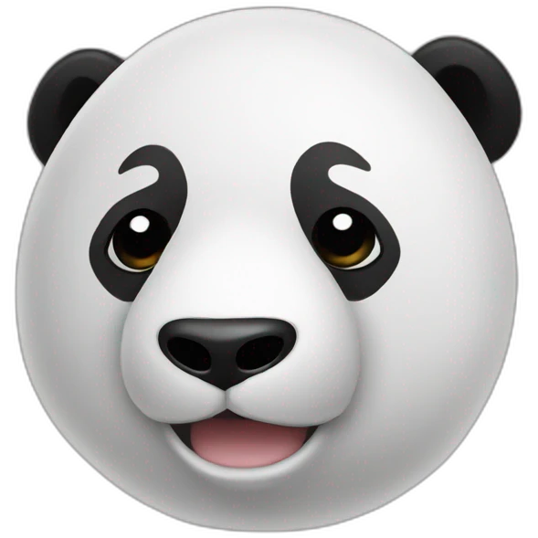 panda　black and white reverse emoji