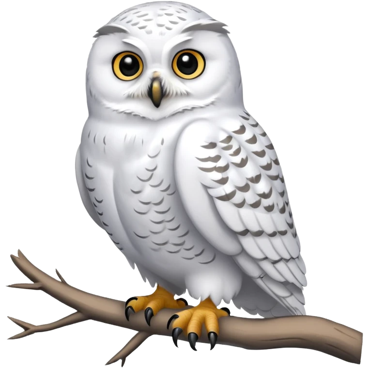 Realistic wild natural snowy owl, full body emoji