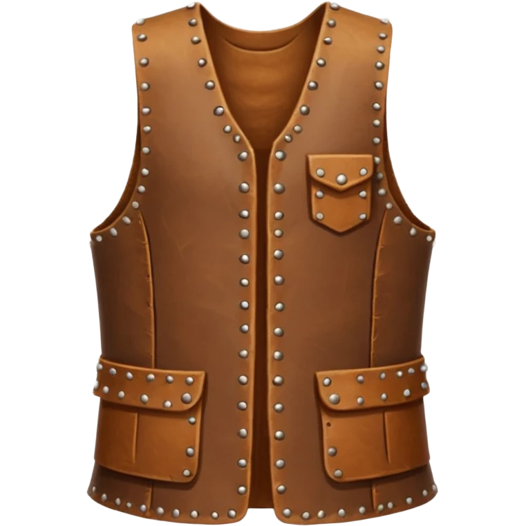A sleeveless leather tunic stitched with bone needles, brown color









 emoji