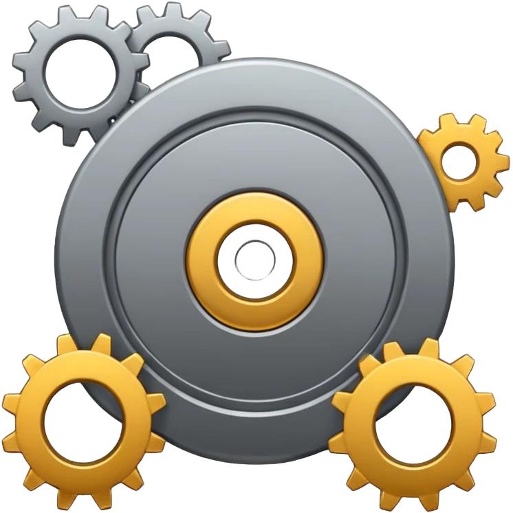 settings gear icon for site navigation. just one gear. no happy face, just grey emoji