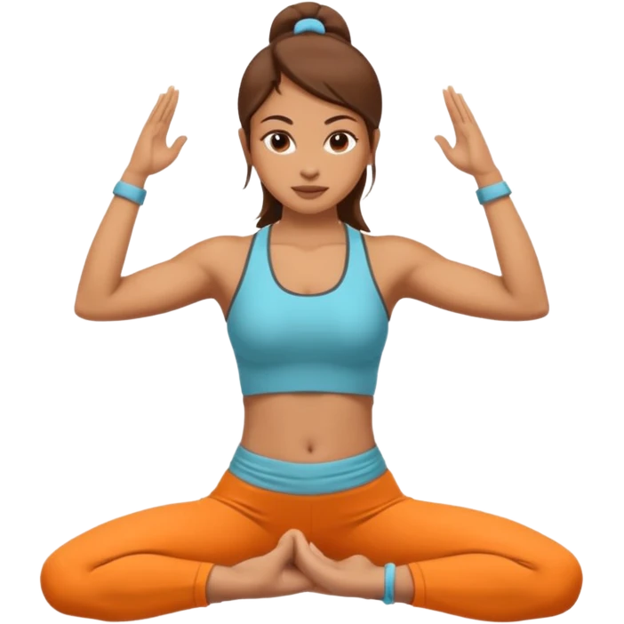 woman doing warrior yoga pose emoji