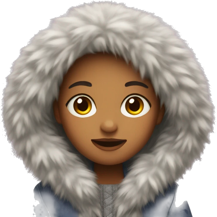 girl with fluffy winter coat  emoji