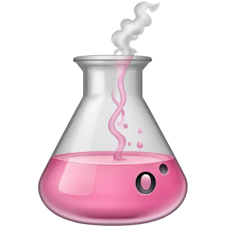 pink beaker with smoke no face one tube pink liquid emoji