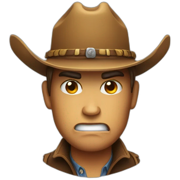 angry emoji with cowboy hat emoji