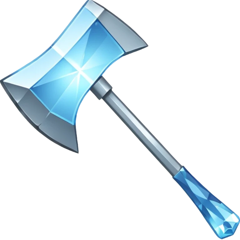 diamond item axe from Minecraft emoji