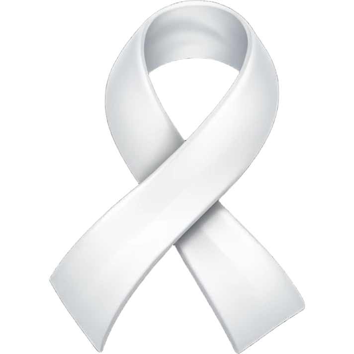white ribbon, more curved shape, no text, light background emoji