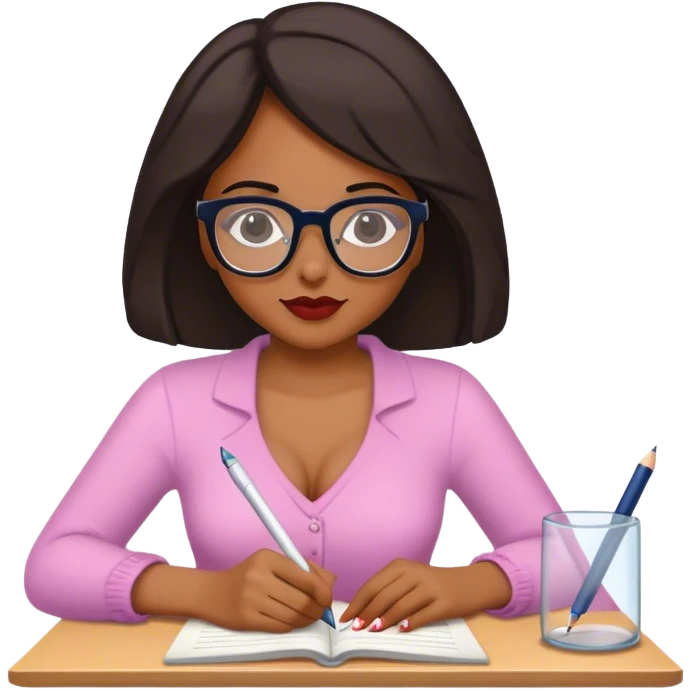 escritora mulher escrevendo um livro de romance emoji
