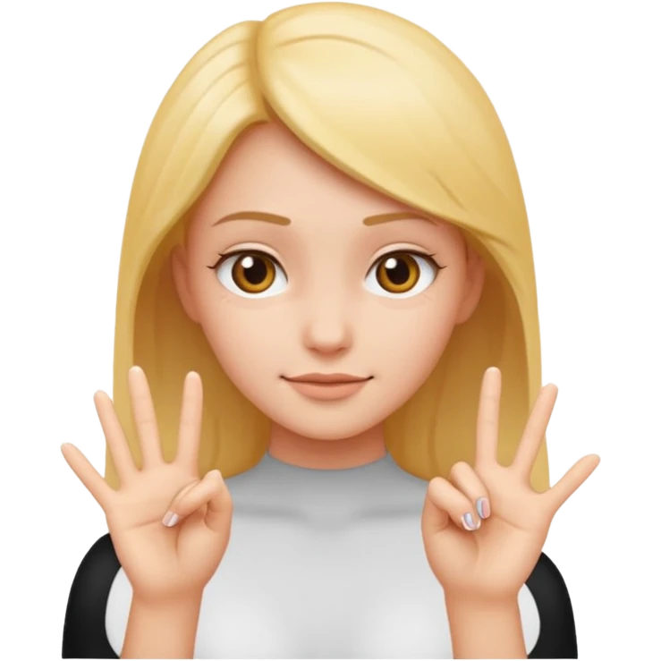 girl naked making the exact pinching-hand gesture from the emoji, fingers close together, clear and accurate hand pose emoji