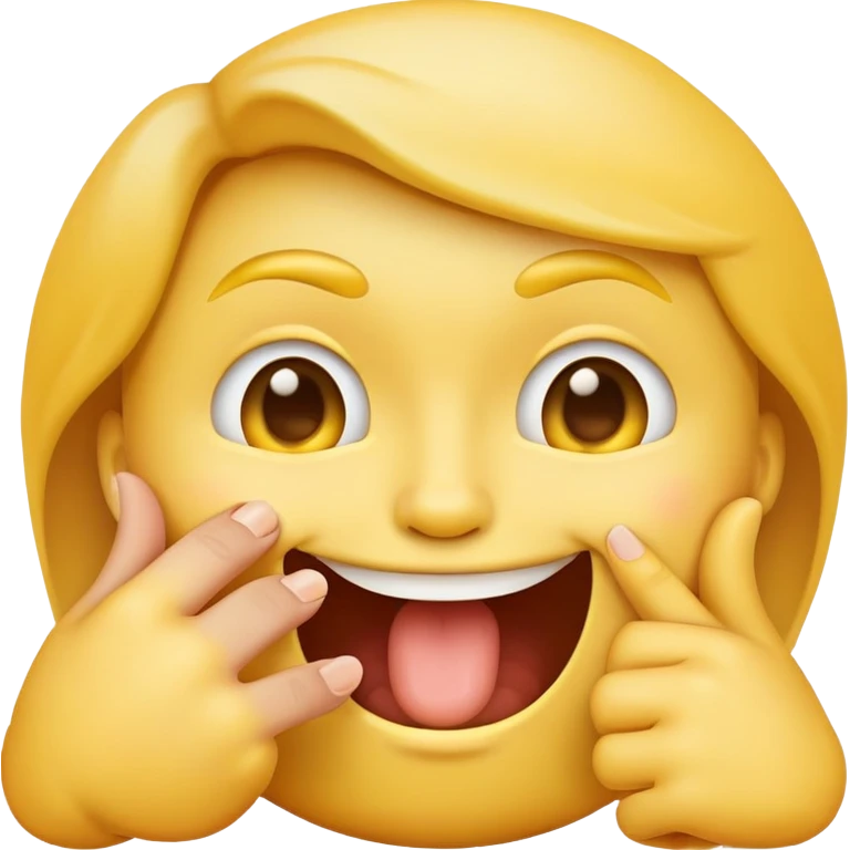 classic yellow face emoji biting a finger, same format as the blush emoji emoji