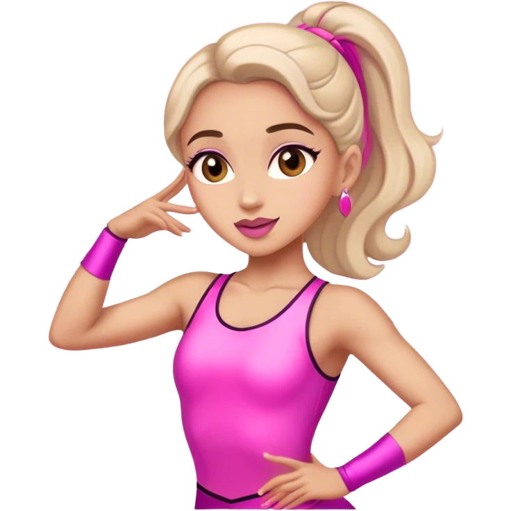 sport dancer in pink who talk emoji