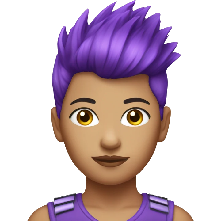 Purple short Mohawk on Caucasian girl  emoji