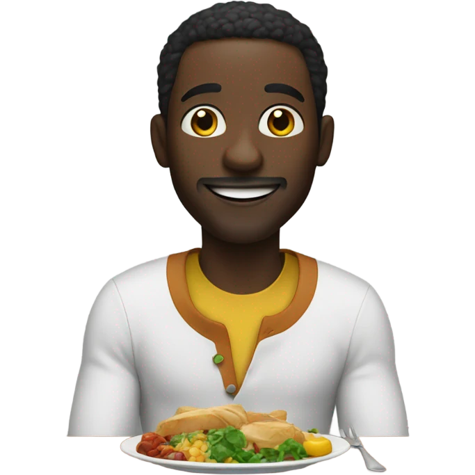 Black guy eating  emoji