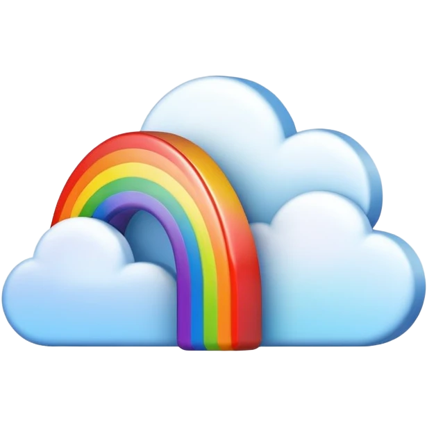 There is a rainbow in the cloud dialog box emoji