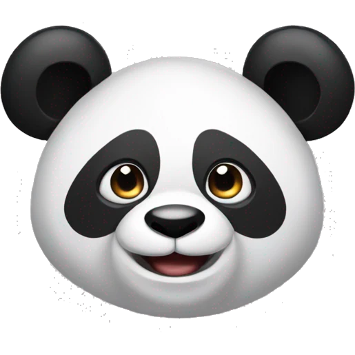 Panda on big harte emoji