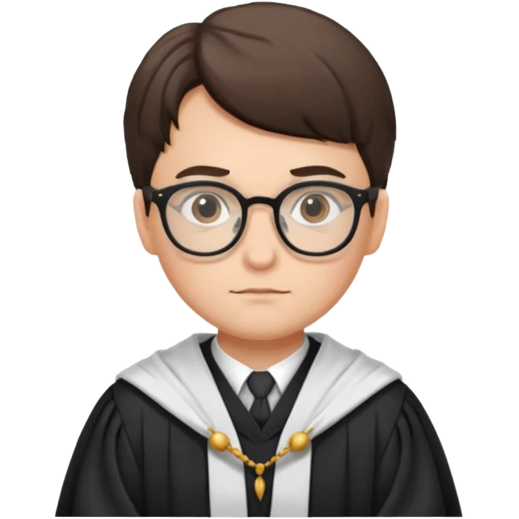 Young judge with glasses and robe emoji