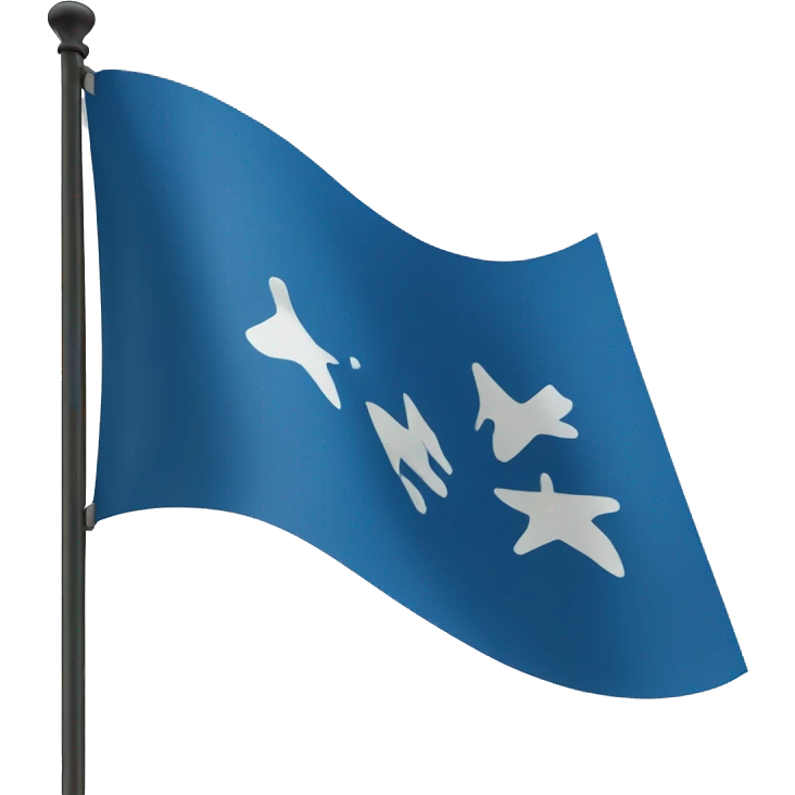  a Text "FREE" on a flag with blue unique color emoji