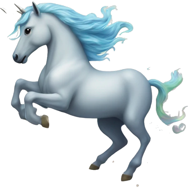 Unicorn riding the moon through an ocean emoji