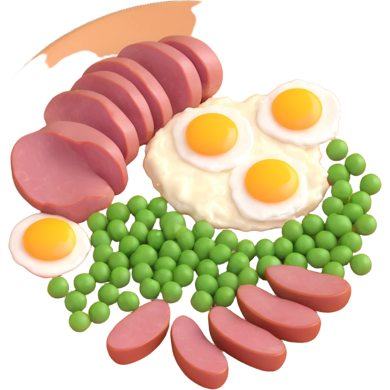 protein meat and eggs and peas emoji