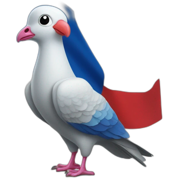 Un drapeau français avec un pigeon emoji