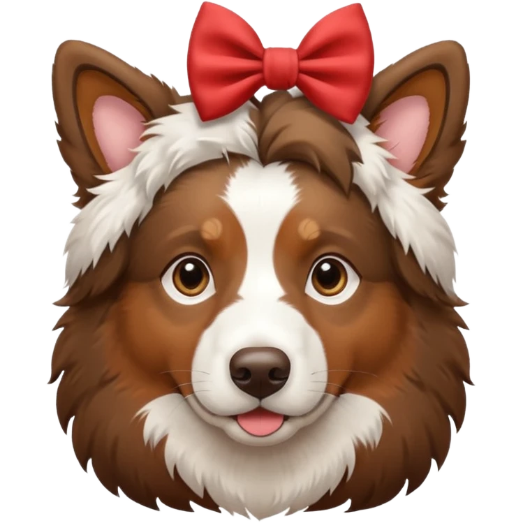 aussie sheperd with a bow on its head emoji